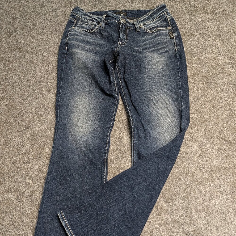 Silver Jeans Co Suki Slim Bootcut Women's 27x31 Blue Denim Button Flap Pockets